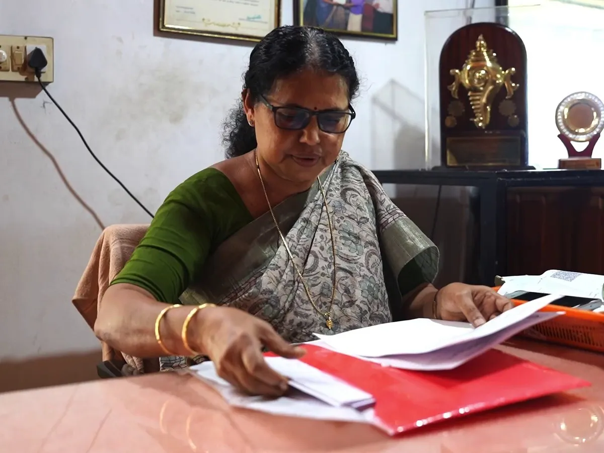 Smt. Meenakumari, proprietor, at the works office